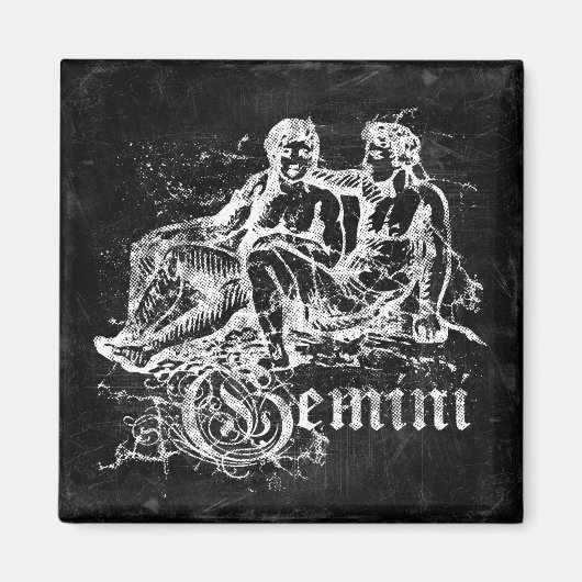 Aimant Zodiac Vintage Gemini (Devant)