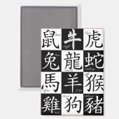 aimant zodiaque chinois (Recto/Verso)