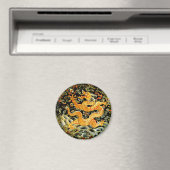 Aimant Zodiaque chinois antique brodé dragon doré (In Situ (Lave-vaisselle))