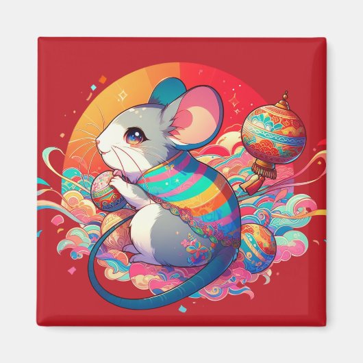 Aimant Zodiaque chinois : Des rats aux richesses (Devant)