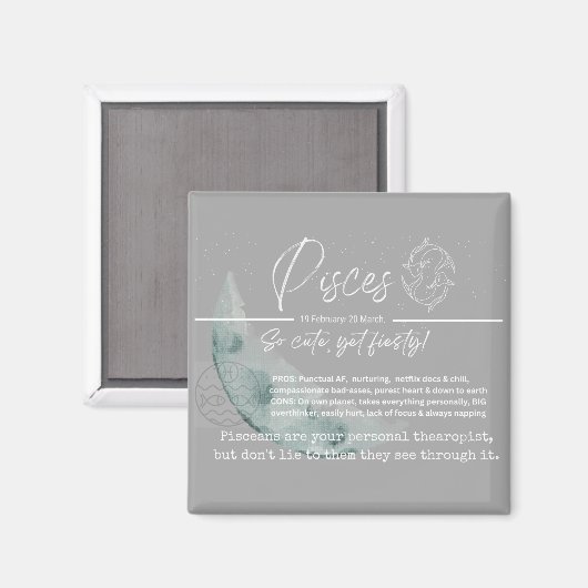 Aimant zodiaque - Poissons (Recto/Verso)