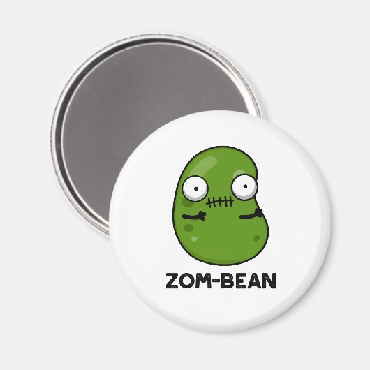 Aimant Zom-bean Drôle Halloween Zombie Bean Pun (Recto/Verso)