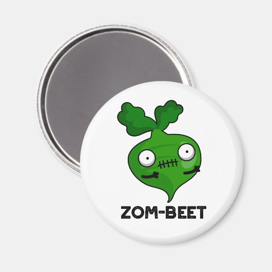 Aimant Zom-beet drôle Halloween Zombie Beet Pun (Recto/Verso)