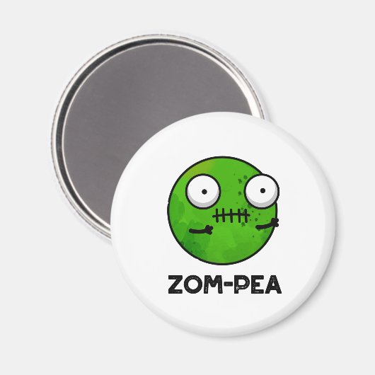 Aimant Zom-pea Drôle Halloween Zombie Pea Pun (Recto/Verso)