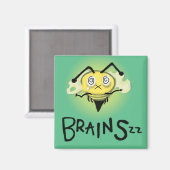 Aimant Zombie Bee/Zom-BEE - CERVEAUX. (Recto/Verso)