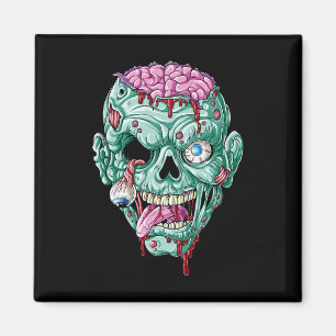 Aimant Zombie Cerveau Visage Halloween Garçons Hommes Fem