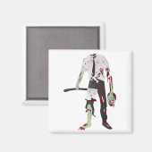 Aimant zombie halloween effrayant (Recto/Verso)