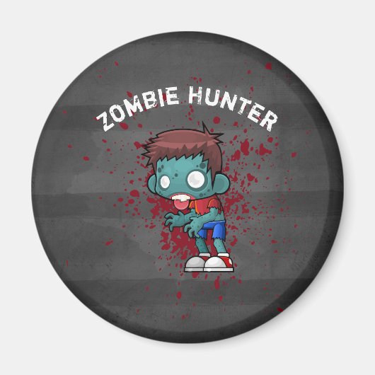 Aimant Zombie Hunter with Blood Splatter Creepy (Devant)