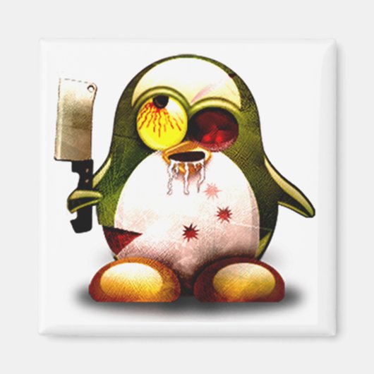 Aimant Zombie Tux (Linux Tux) (Devant)