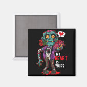 Aimant Zombie Valentine Mon cœur vous appartient (Recto/Verso)