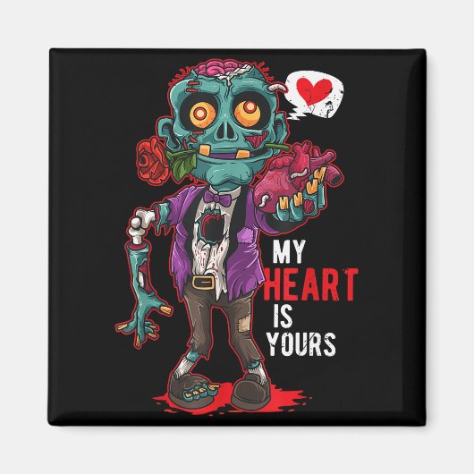 Aimant Zombie Valentine Mon cœur vous appartient (Devant)