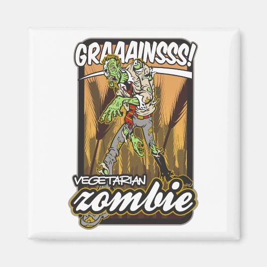 Aimant Zombie végétarien (Devant)