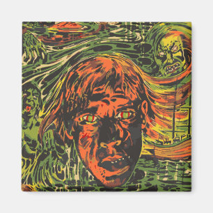 Aimant Zombies Halloween vintage, street art graffiti