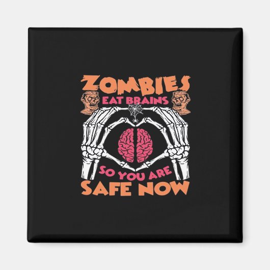 Aimant Zombies Manger Cerveaux Classique (Devant)