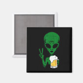 Aimant Zone-51 Alien Beer Peace Sign Lazy Drinking Hallow (Recto/Verso)