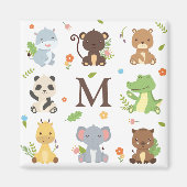 Aimant Zoo animal mignon Faune Enfants Initiale (Devant)