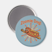 Aimant Zoomie Chien volant Hot Dog Cartoon - Fun Retro (Recto/Verso)