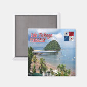 Aimant zPA003 PANAMA, Isla Taboga, plage El Morro, réfrig (Recto/Verso)