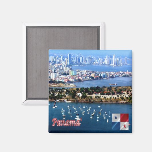 Aimant zPA008 PANAMA, vue aérienne, Amérique, réfrigérate (Recto/Verso)