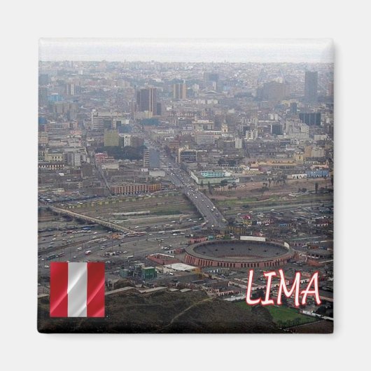 Aimant zPE021 LIMA, Panorama, Pérou, Amérique, réfrigérat (Devant)