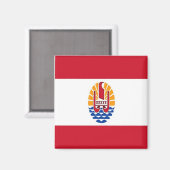 Aimant zPF001 DRAPEAU DE POLYNÉSIE FRANÇAIS, Océanie, réf (Recto/Verso)