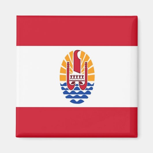 Aimant zPF001 DRAPEAU DE POLYNÉSIE FRANÇAIS, Océanie, réf (Devant)
