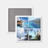 Aimant zPF003 TAHITI, Polynésie française, Océanie, Frigo (Recto/Verso)