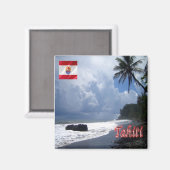 Aimant zPF014 TAHITI, Polynésie française, Océanie, Réfri (Recto/Verso)