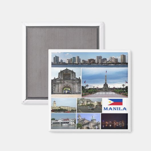 Aimant zPH003 collage MANILA, Philippines, Asie, réfrigér (Recto/Verso)