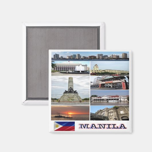 Aimant zPH004 mosaïque MANILA, Philippines, Asie, (Recto/Verso)