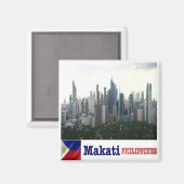 Aimant zPH008 skyline de MAKATI, Philippines Asie, Fridge (Recto/Verso)
