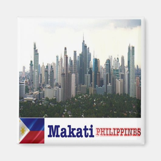 Aimant zPH008 skyline de MAKATI, Philippines Asie, Fridge (Devant)