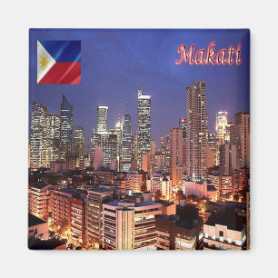 Aimant zPH009 MAKATI, City By Night, Philippines, Réfrigé