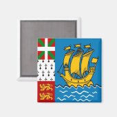 Aimant zPM001 SAINT PIERRRE Et MIQUELON, Drapeau, Réfrigé (Recto/Verso)