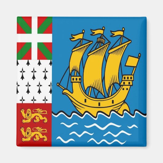 Aimant zPM001 SAINT PIERRRE Et MIQUELON, Drapeau, Réfrigé (Devant)