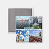 Aimant zPT004 LISBON, 25 pont de Abril, réfrigérateur (Recto/Verso)