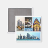 Aimant zQA003 mosaïque du QATAR, Asie, réfrigérateur (Recto/Verso)
