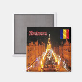Aimant zRO005 TIMISOARA Victory Carré, Roumanie, Fridge (Recto/Verso)