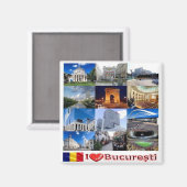 Aimant zRO008 BUCHAREST "I Love", Roumanie, Europe, Fridg (Recto/Verso)