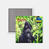 Aimant zRW003 RWANDA, Gorilla au parc national, Fridge (Recto/Verso)