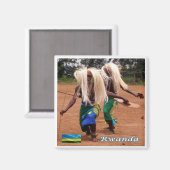 Aimant zRW010 RWANDA, danseuses traditionnelles rwandaise (Recto/Verso)