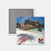 Aimant zSC006 SEYCHELLES, La Digue, Afrique, Réfrigérateu (Recto/Verso)