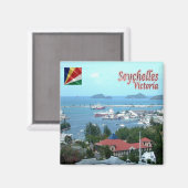 Aimant zSC018 VICTORIA, Port, Seychelles, Afrique, Réfrig (Recto/Verso)