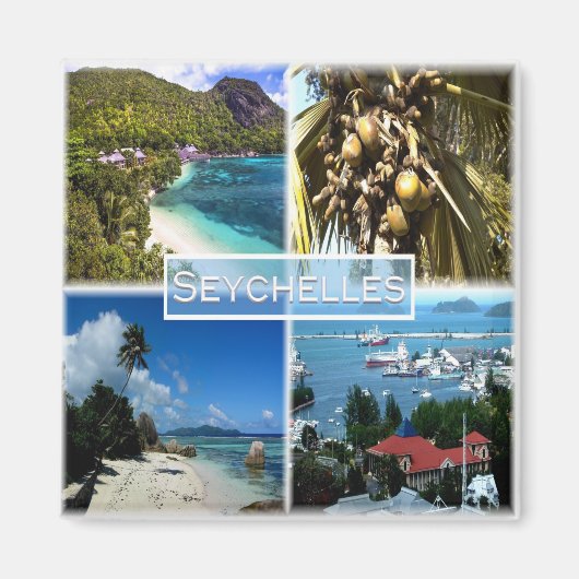 Aimant ZSC025 SEYCHELLES, Mosaïque, Afrique, Réfrigérateu (Devant)