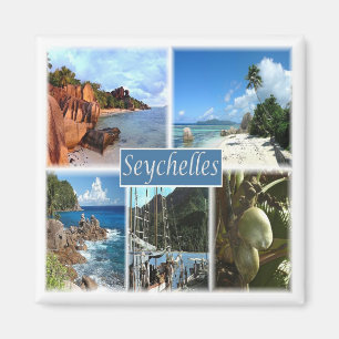 Aimant zSC026 SEYCHELLES, Mosaïque, Afrique, Réfrigérateu