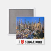 Aimant zSG010 LION CITY i love SINGAPOUR, Asie, Fridge (Recto/Verso)