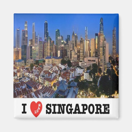 Aimant zSG010 LION CITY i love SINGAPOUR, Asie, Fridge (Devant)