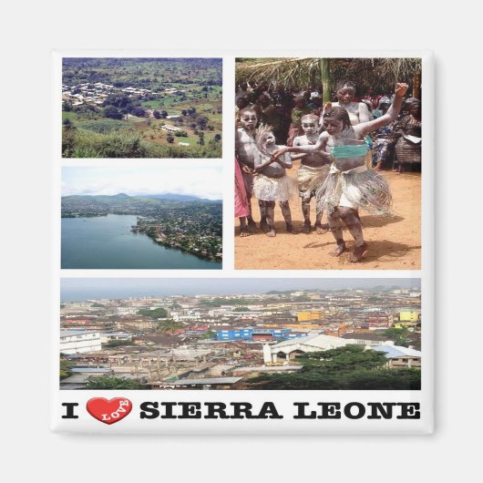 Aimant zSL006 SIERRA LEONE, I Love, Mosaic, Afrique, Réfr (Devant)