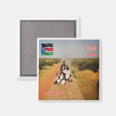Aimant zSS006 WAU, Soudan du Sud, Afrique, Réfrigérateur (Recto/Verso)