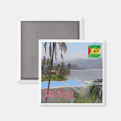 Aimant zST003 SAO TOME', Panorama, Afrique, Réfrigérateur (Recto/Verso)